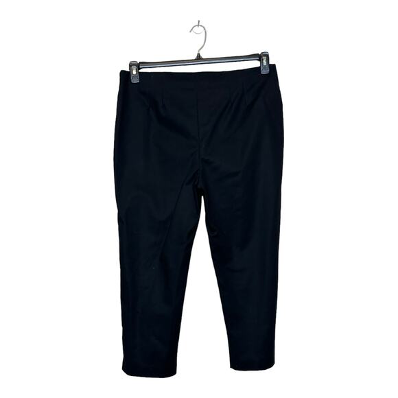 Chico's black flat front cropped pants size 2/ L-12 - Picture 2 of 9